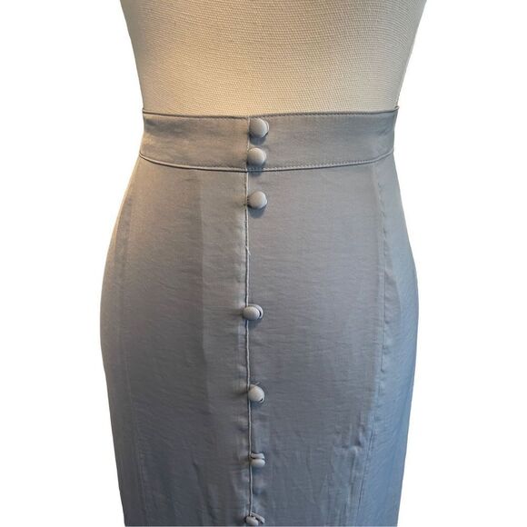 Pale blue Lauren Conrad Size medium faux button down skirt - Picture 1 of 3